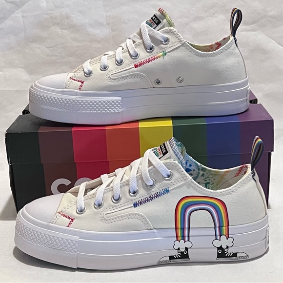 Converse Chuck Taylor All Star Lift Ox Platform Sneaker 9.5 Women/7.5 Men Egret - Picture 3 of 14